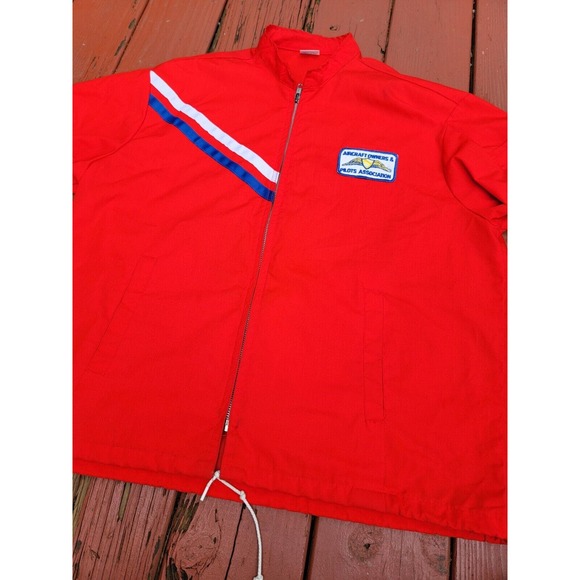 VTG Aircraft Owners & Pilots Association Jacket Sz L Men's Red Blue White Accent - Picture 2 of 10